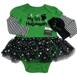 Way To Celebrate Baby Tutu & Headband Outfit Size 18 Months My 1st Halloween New